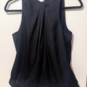 bebe Black Pleated Sleeveless Blouse